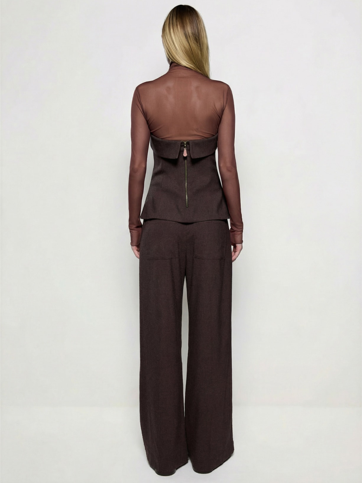 Blusa Feminina Tule Lenore I26 Marrom Mixed