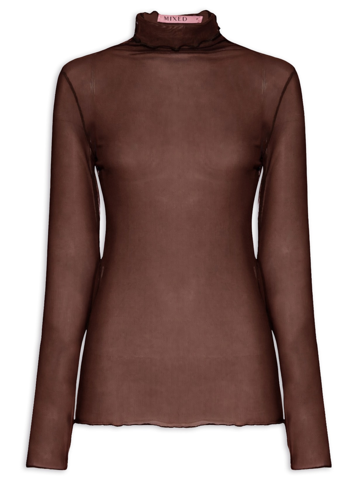 Blusa Feminina Tule Lenore I26 Marrom Mixed