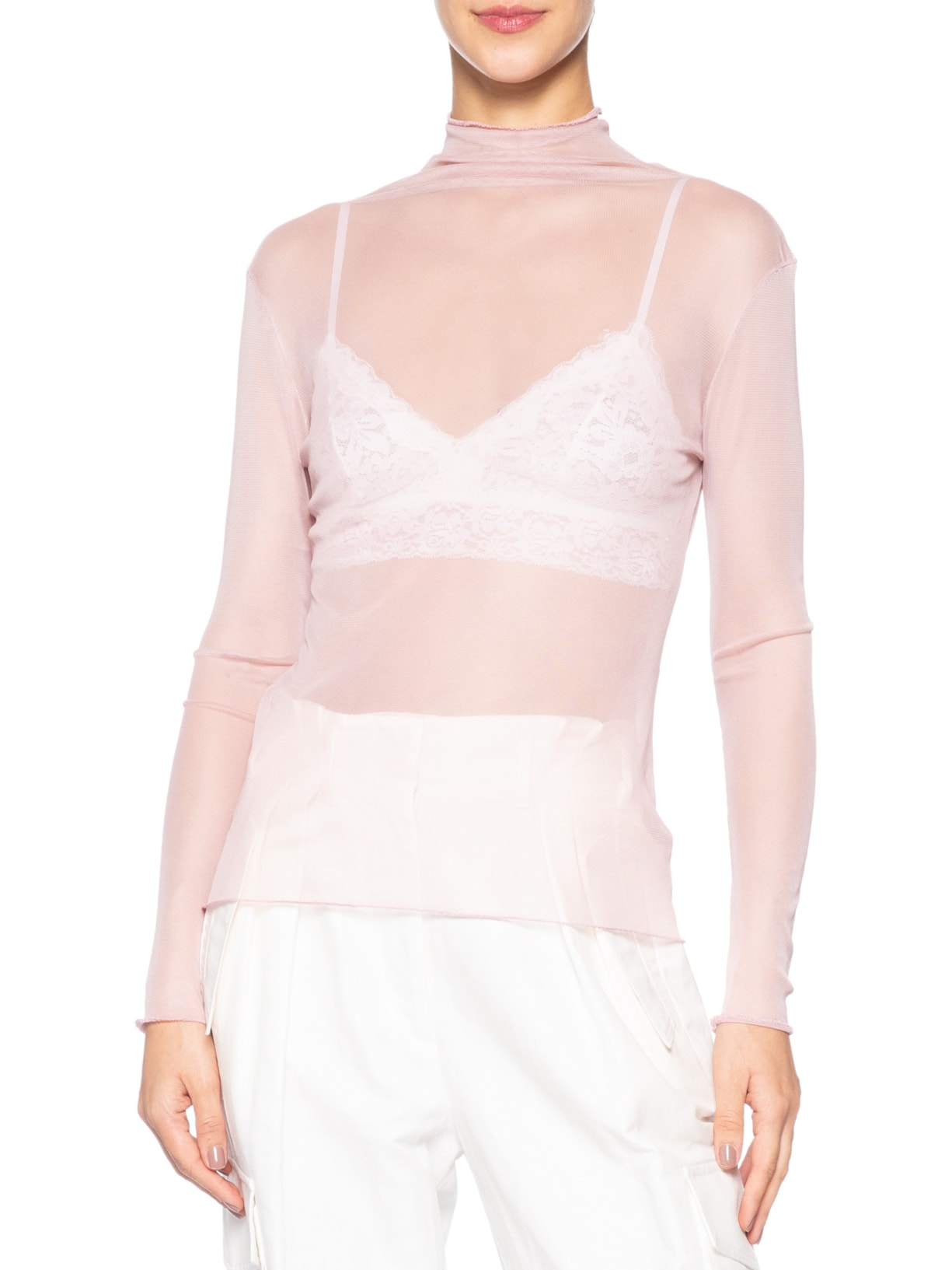 Blusa Feminina Tule Leonore I26 Rosa Mixed