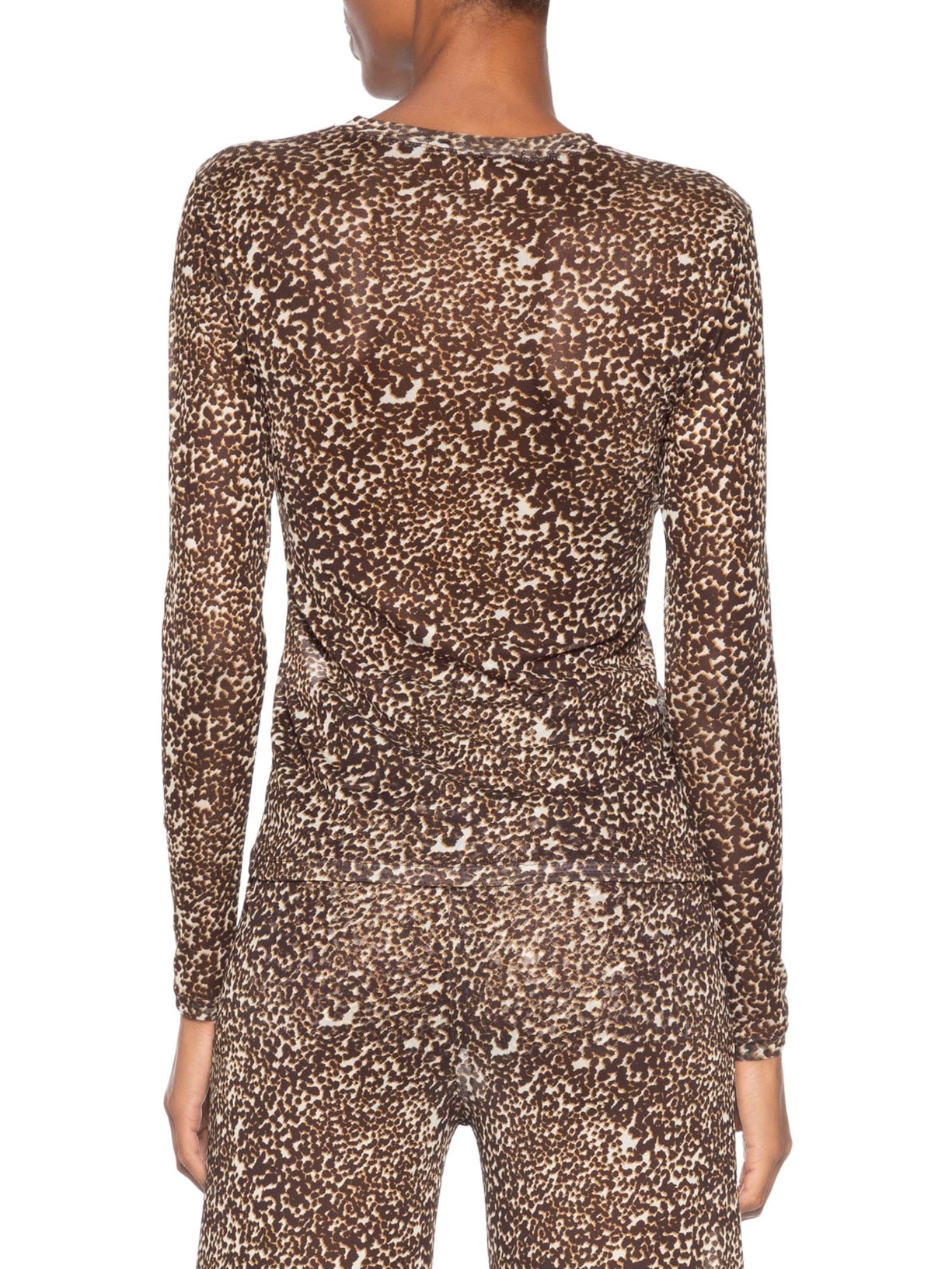 Blusa Feminina Tule Manga Longa Estampa Kira Animal Print Maria Filó