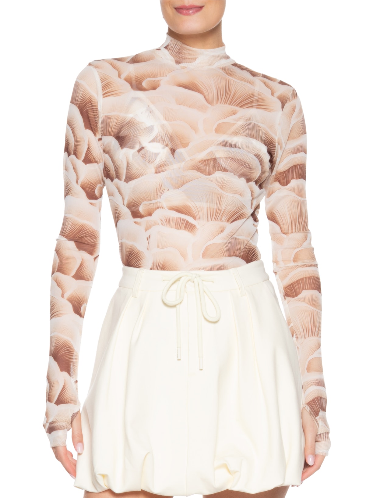 Blusa Feminina Tule Mush Bege Niini