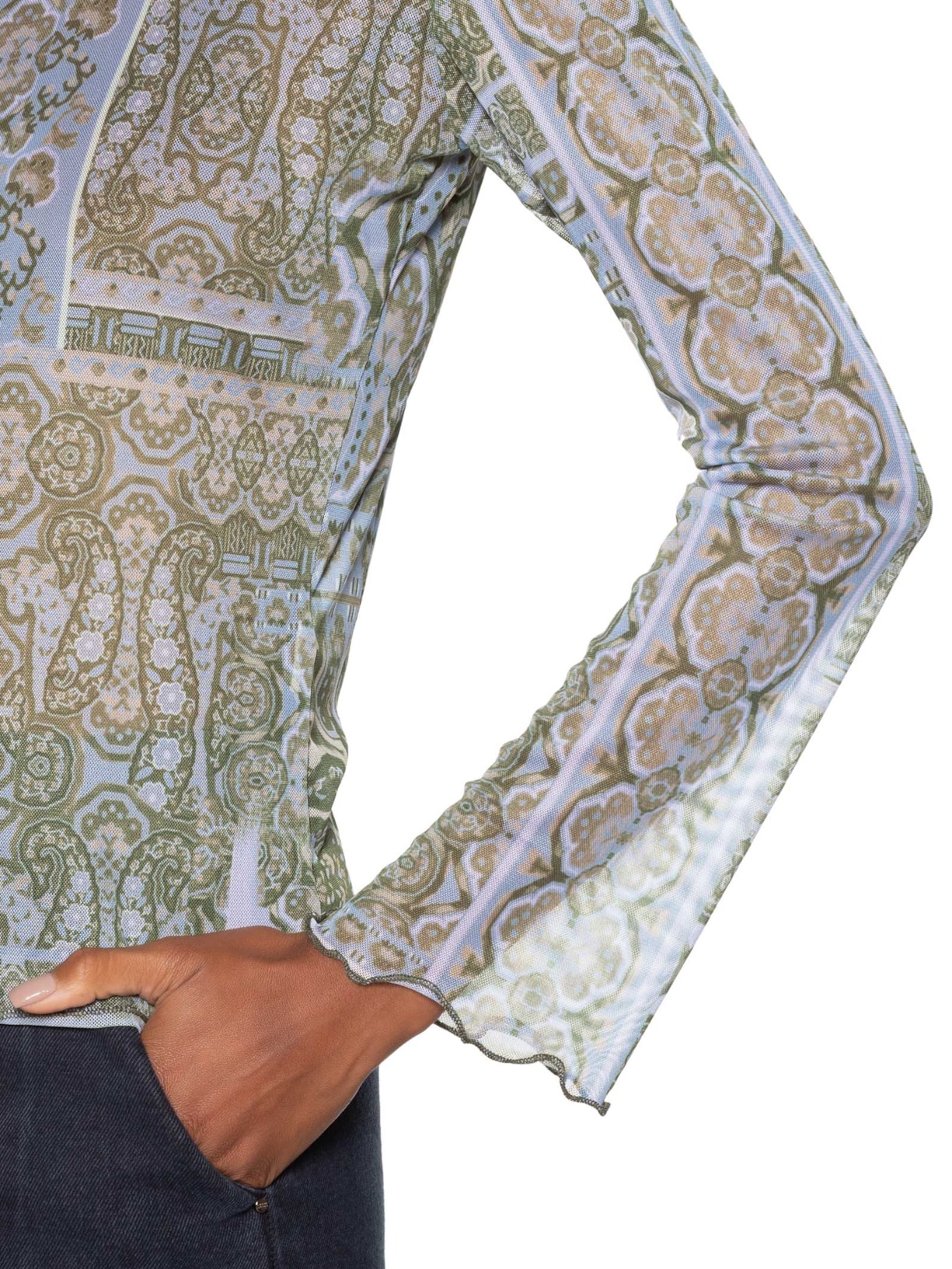 Blusa Feminina Tule Paisley Azul Le Lis
