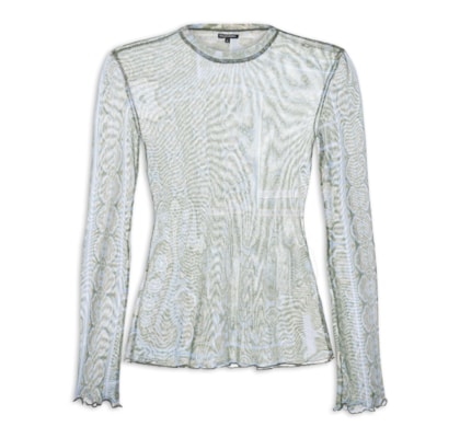 Blusa Feminina Tule Paisley - Azul