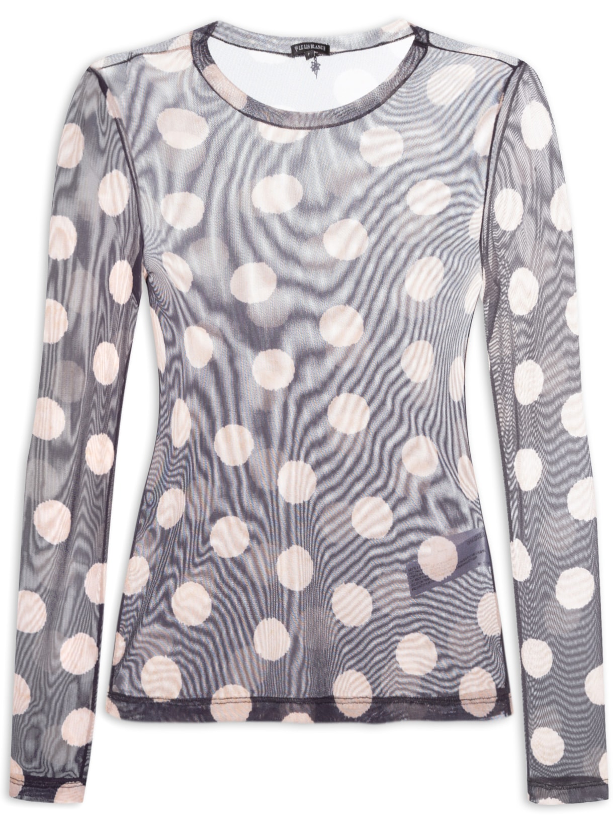 Blusa Feminina Tule Pois Stroke - Preto