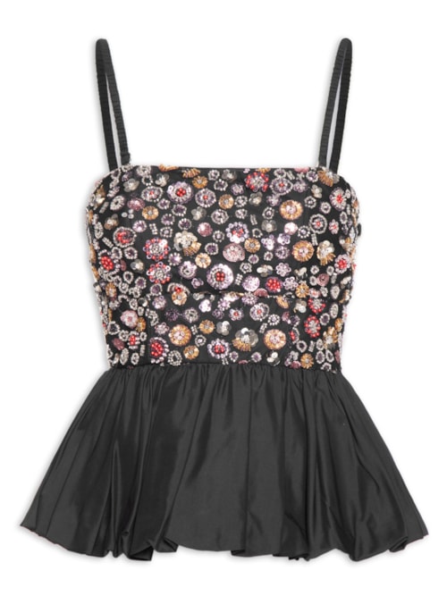 Blusa Feminina Tule Primavera Iza Nko - Preto