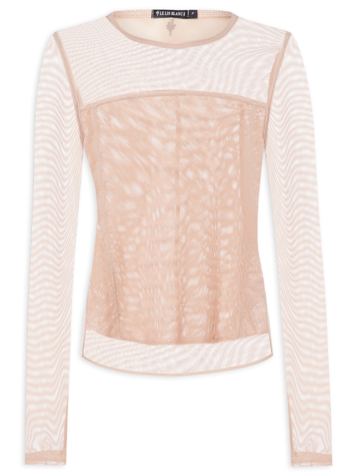 Blusa Feminina Tule Recortes I - Bege