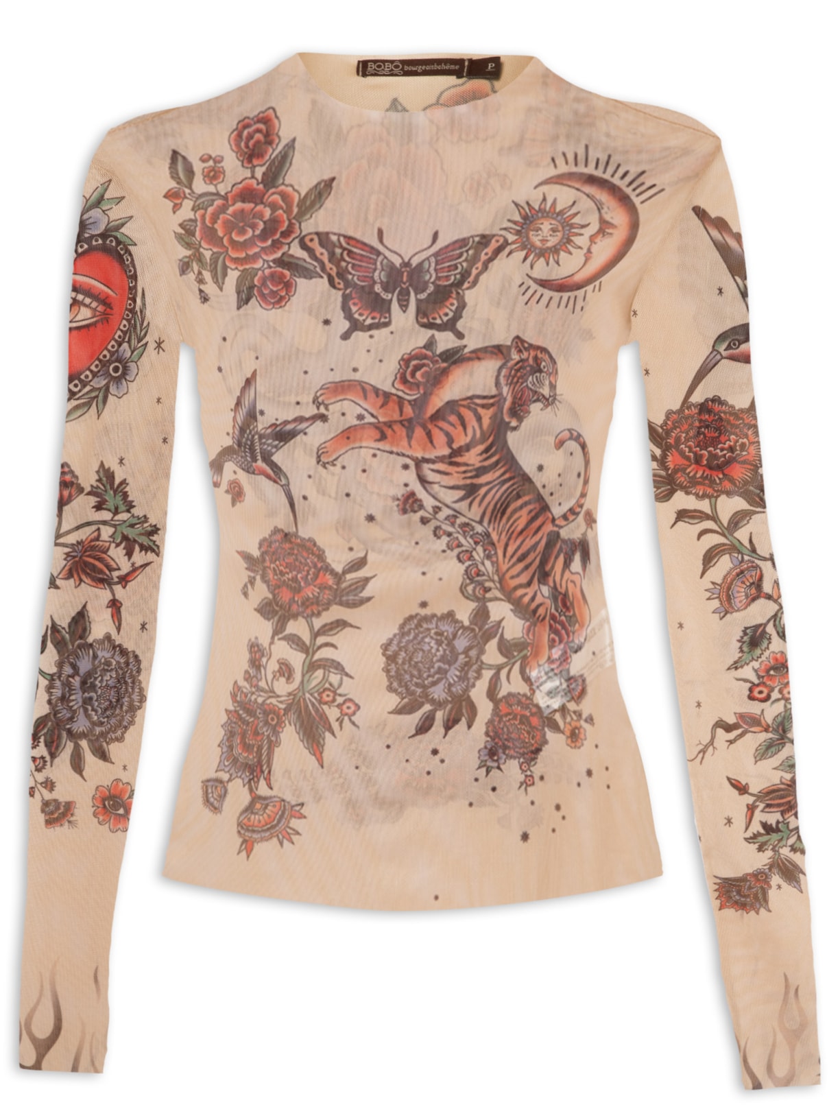 Blusa Feminina Tule Tatoo - Bege