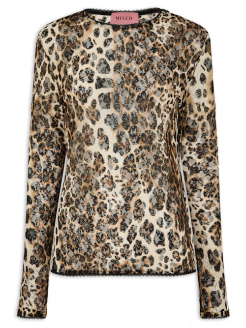 Blusa Feminina Tule Wild V27 - Animal Print