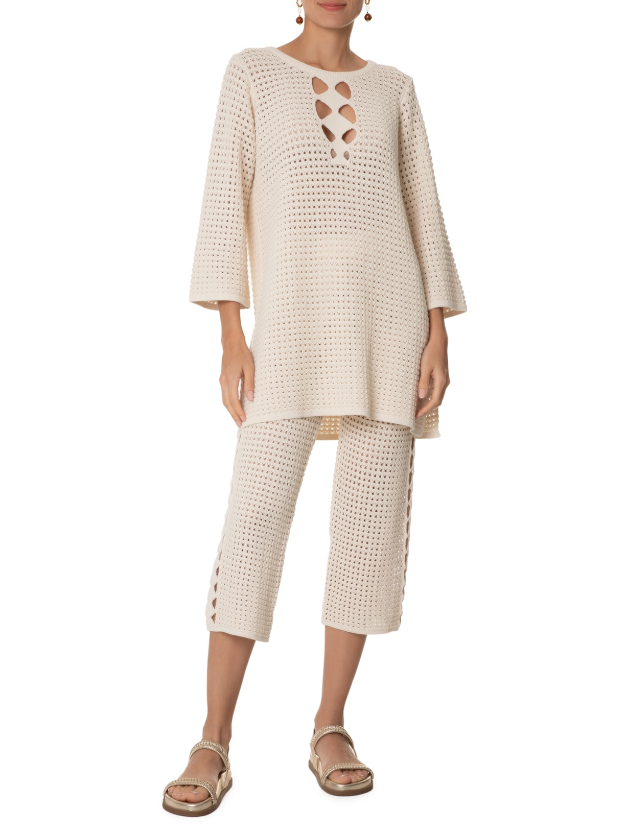 Blusa Feminina Túnica Bege Anselmi