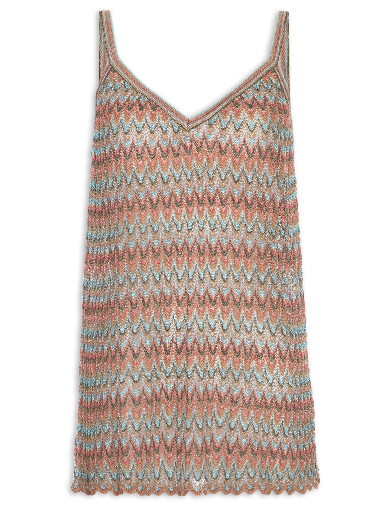 Blusa Feminina Túnica Chevron Rayon Lurex - Azul
