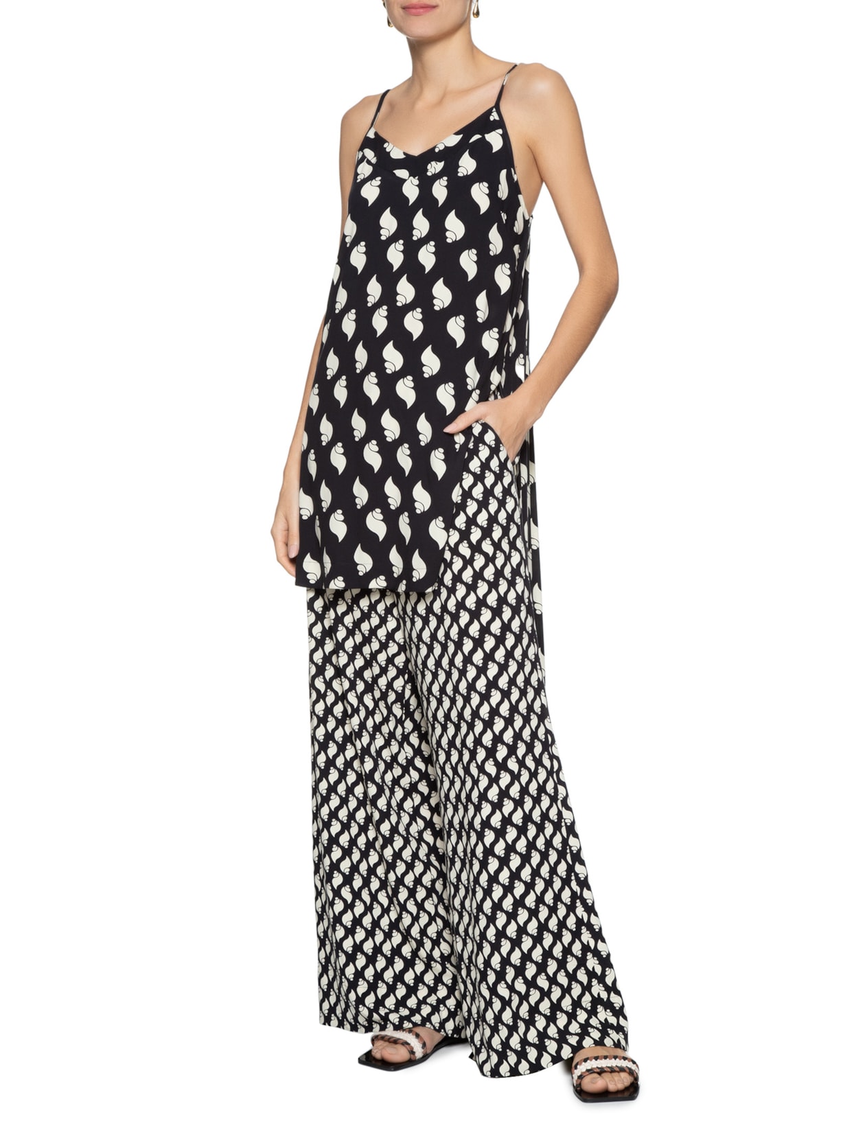 Blusa Feminina Túnica Crepe Litorânea Preto Dress To