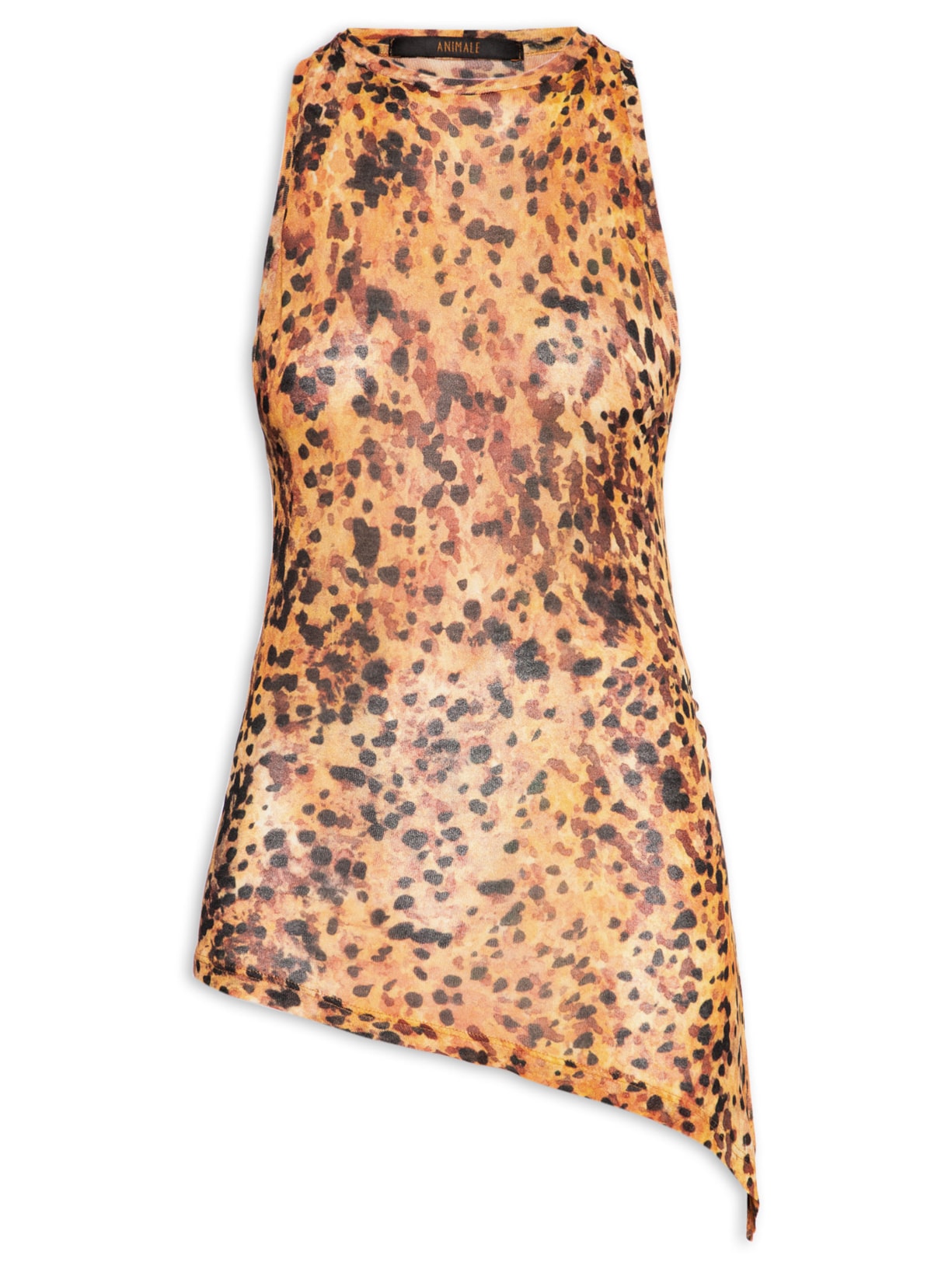 Blusa Feminina Túnica Fenda Lateral – Marrom Animale