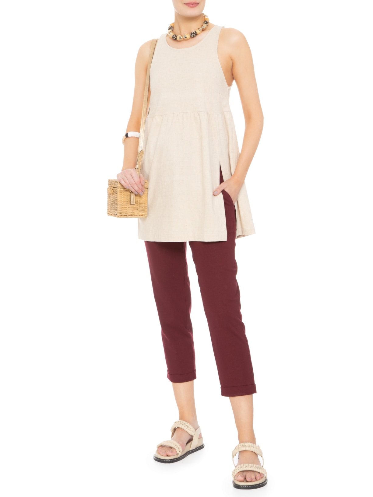 Blusa Feminina Túnica Frente Bege Pade D