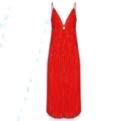 Blusa Feminina Túnica Plissada - Vermelho