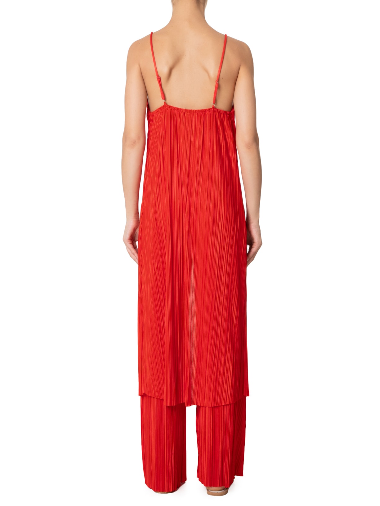 Blusa Feminina Túnica Plissada Vermelho Farm