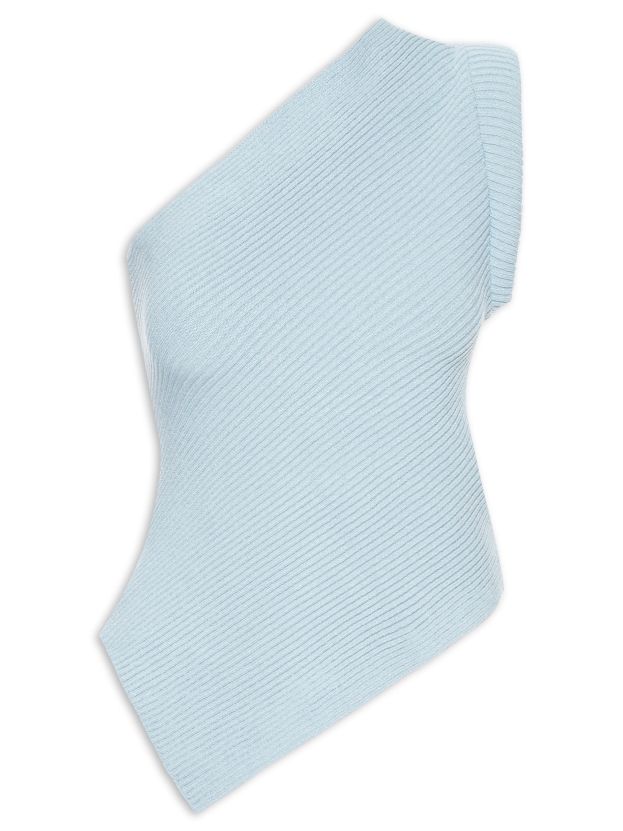 Blusa Feminina Um Ombro Só Em Tricot - Azul