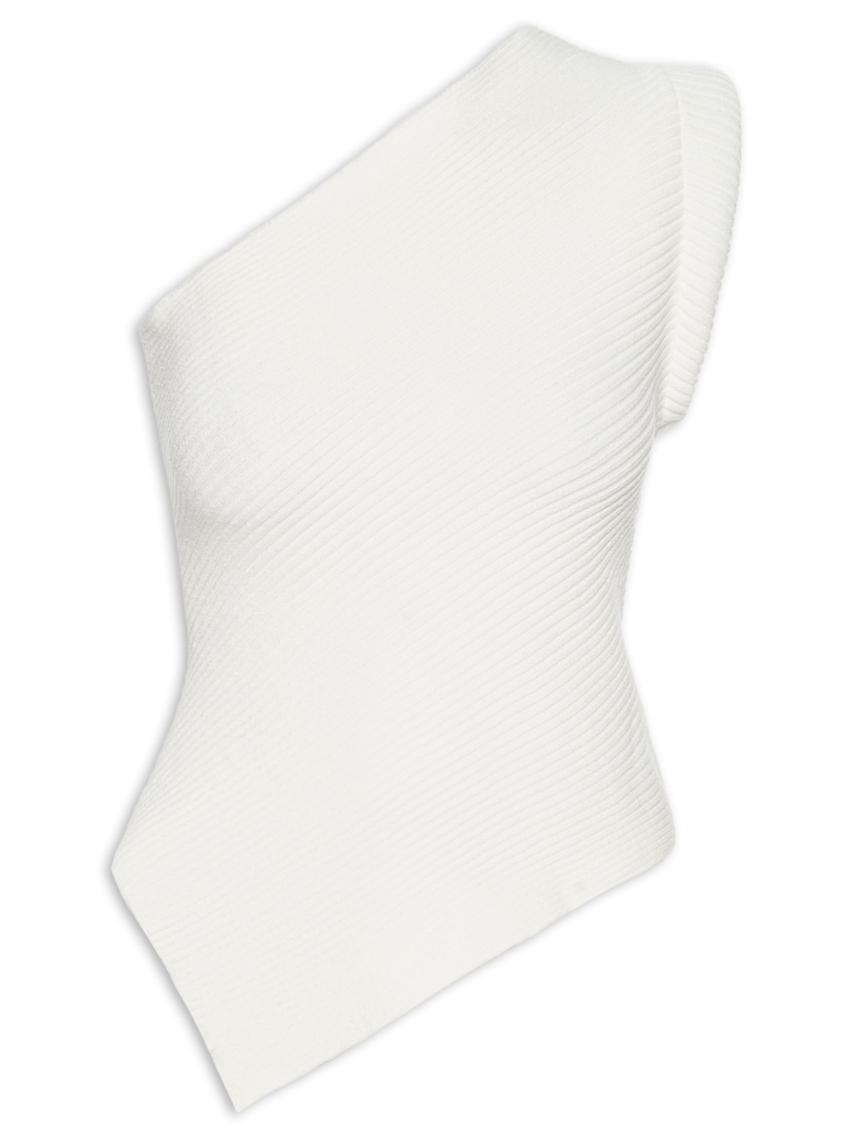 Blusa Feminina Um Ombro Só Em Tricot - Off White