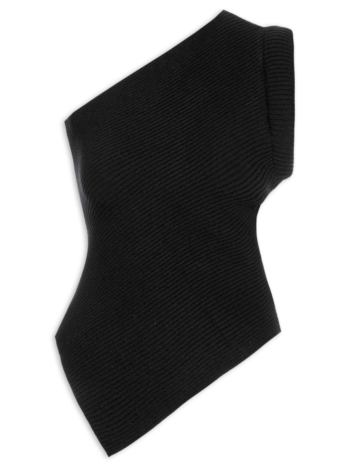 Blusa Feminina Um Ombro Só Em Tricot - Preto