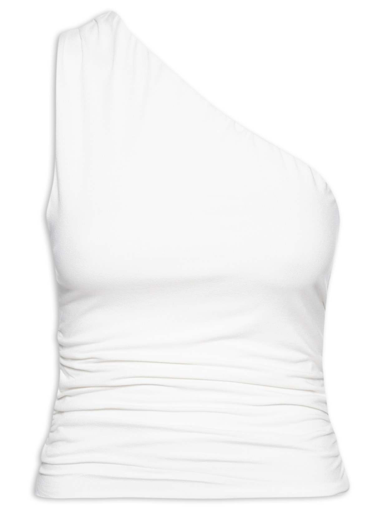 Blusa Feminina Um Ombro Só Franzida - Off White