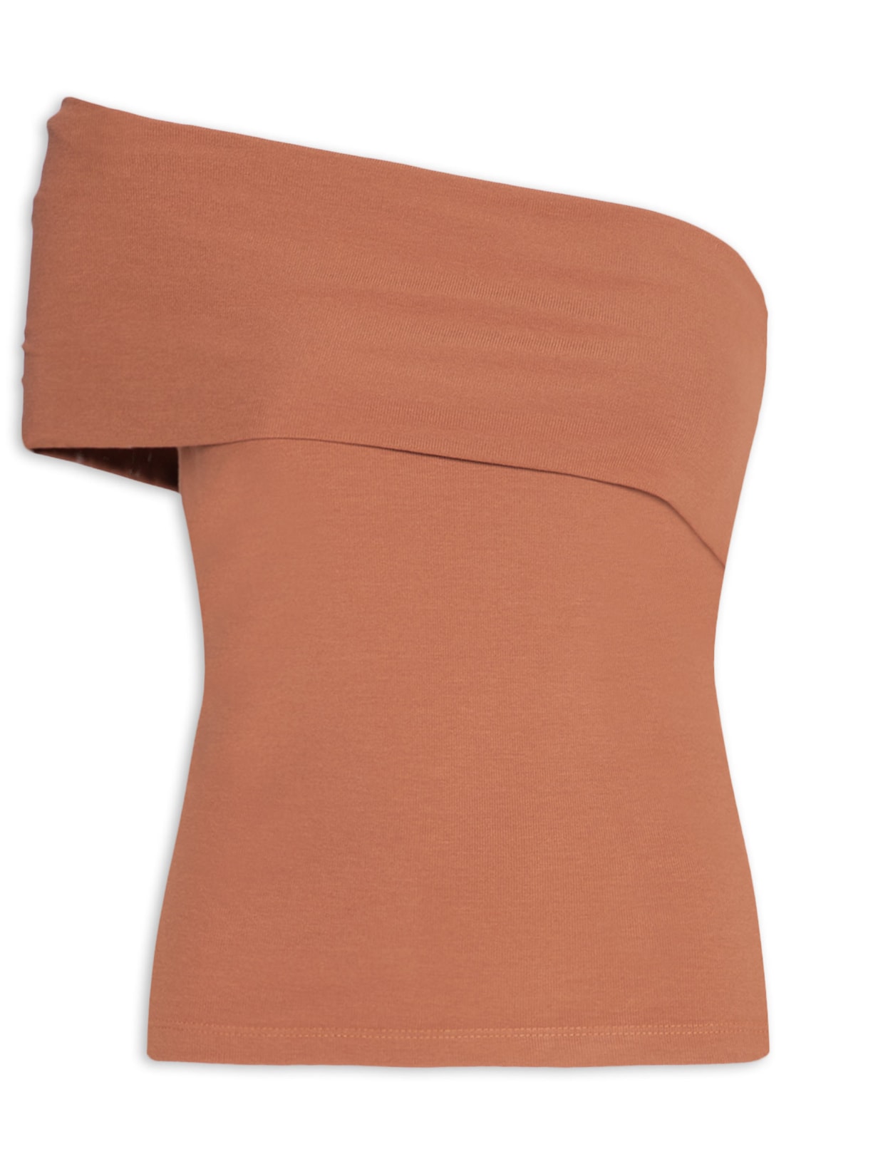 Blusa Feminina Um Ombro Só Marrom Maria Filó