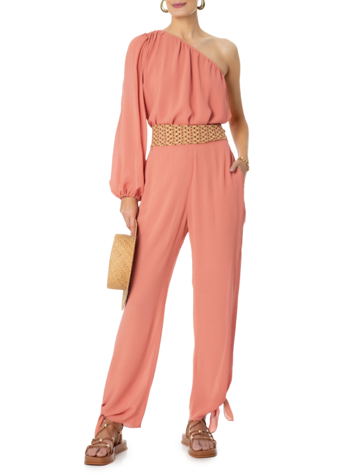 Blusa Feminina Um Ombro Só Rosa Maria Filó