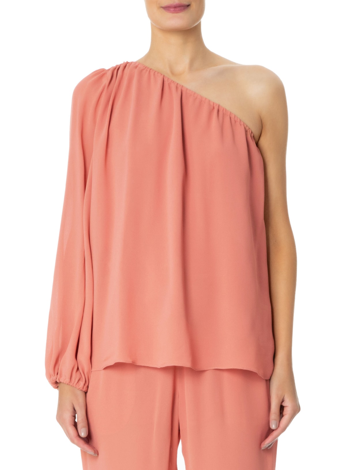 Blusa Feminina Um Ombro Só Rosa Maria Filó
