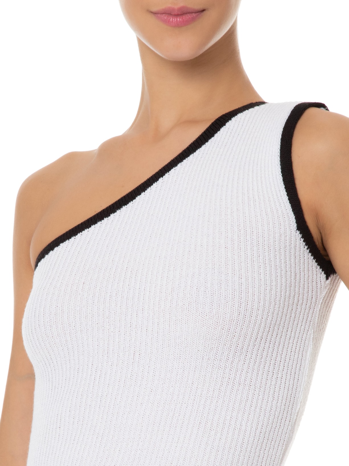 Blusa Feminina Um Ombro Só Tricot Branco '2Essential