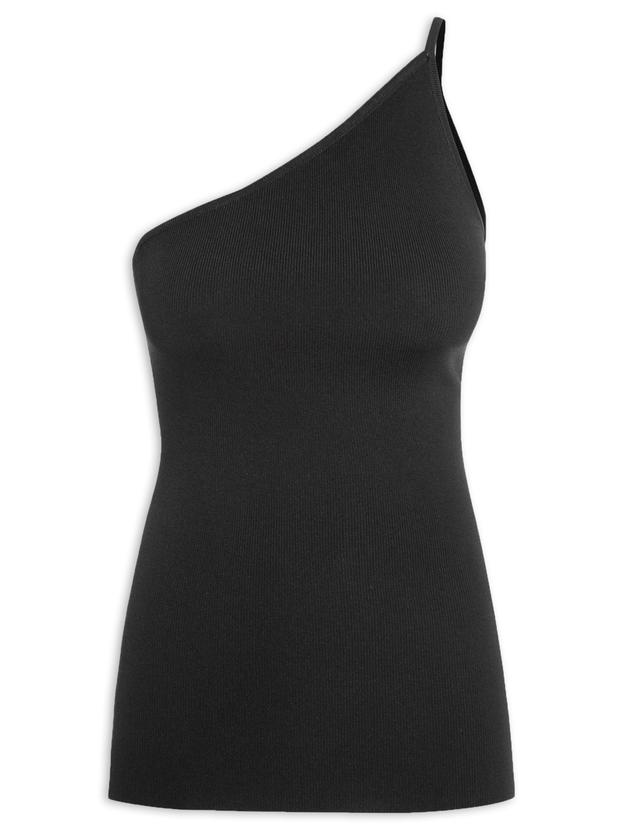 Blusa Feminina Um Ombro Só Tricot - Preto