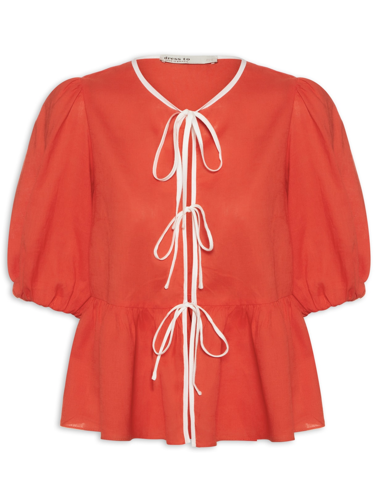 Blusa Feminina Viés Contrastante - Vermelho