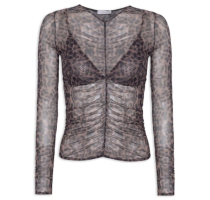 Blusa Feminina West Aquarela Onça - Animal Print