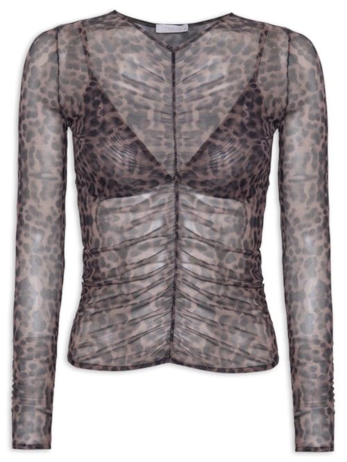Blusa Feminina West Aquarela Onça - Animal Print