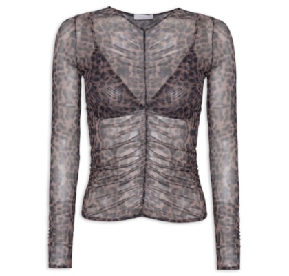 Blusa Feminina West Aquarela Onça - Animal Print