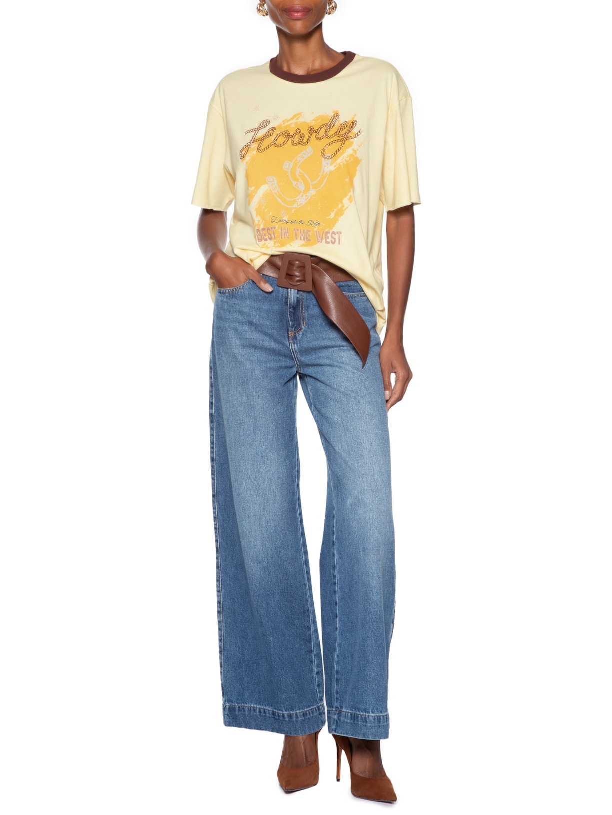 Blusa Feminina Western Amarelo Le Lis