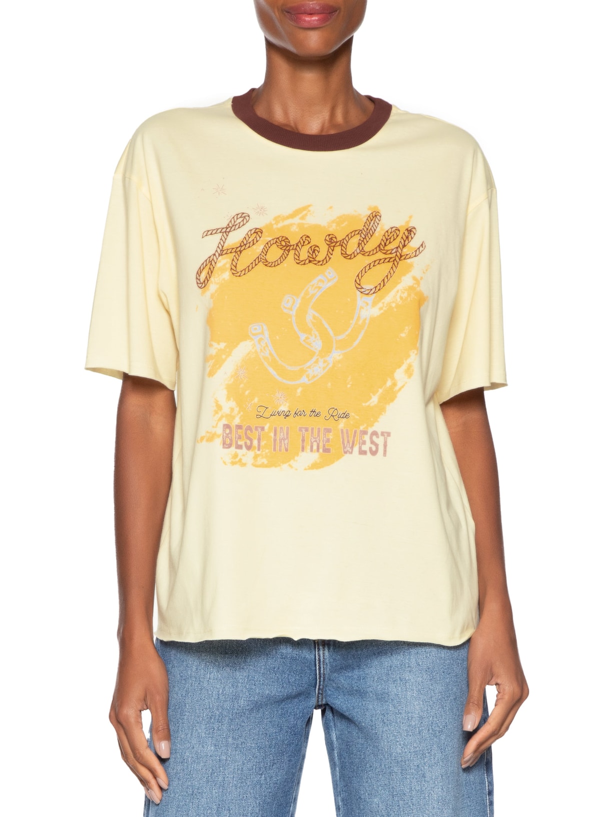 Blusa Feminina Western Amarelo Le Lis