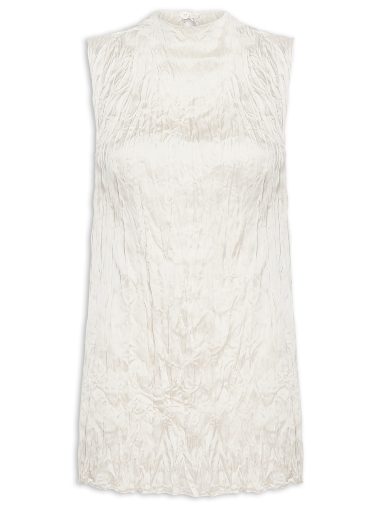 Blusa Feminina Wrinkled Satin - Bege