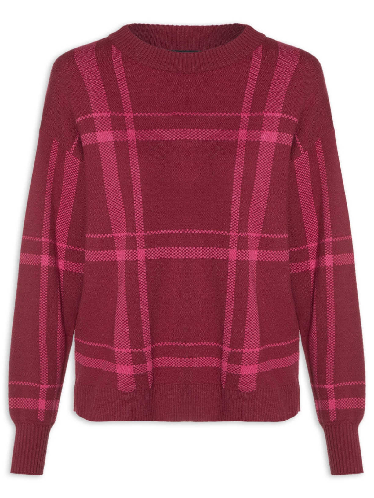 Blusa Feminina Xadrez Mari - Vinho