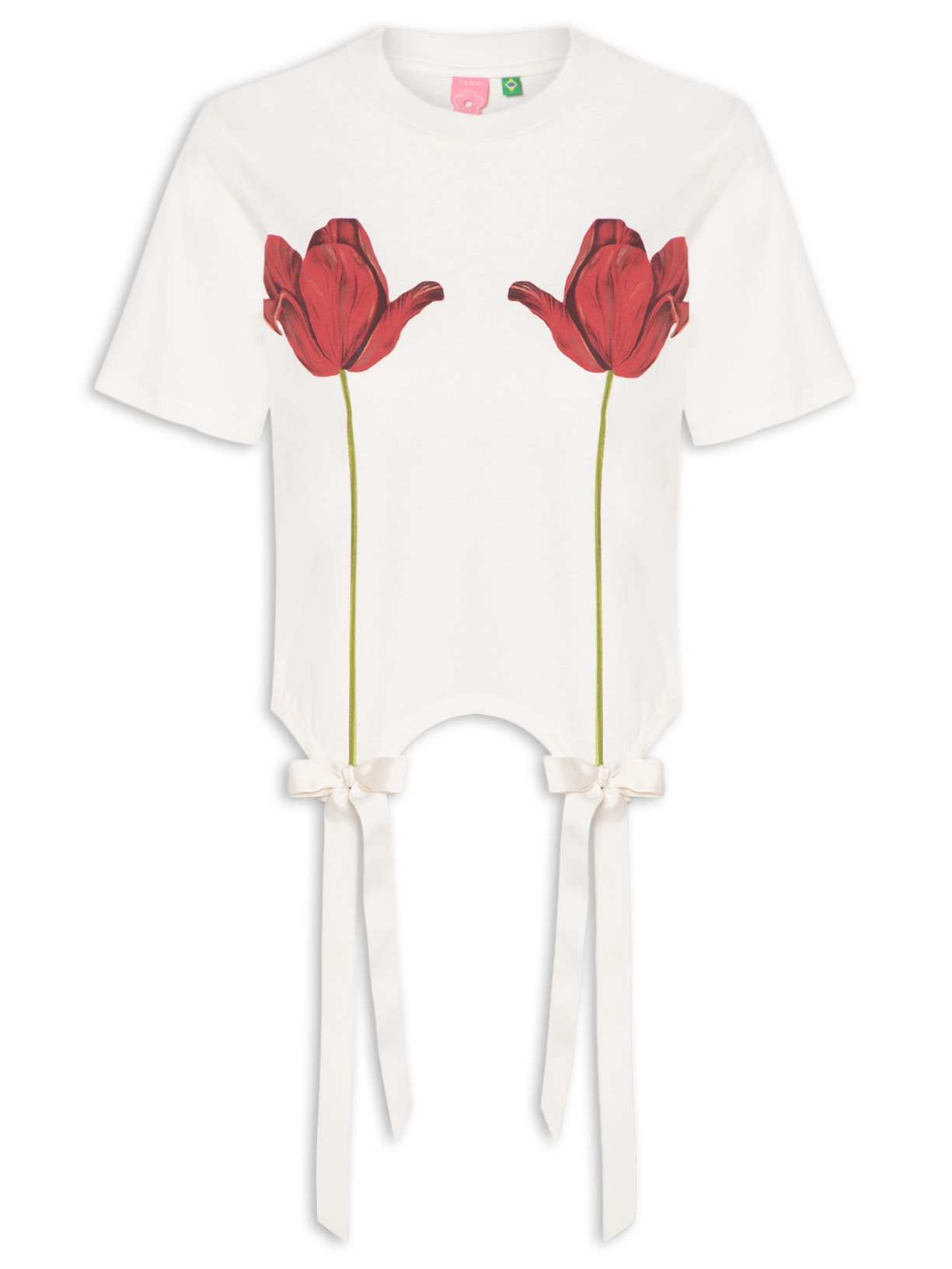 Blusa Feminino Laço De Flor - Branco