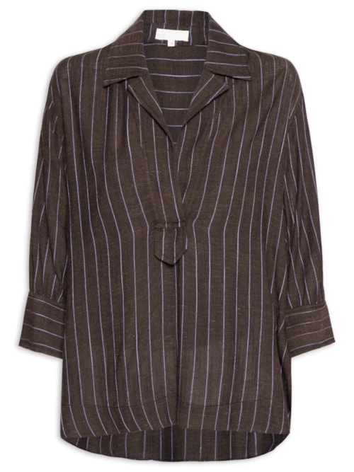 Blusa Feminino Linen Fluid Beverly – Marrom