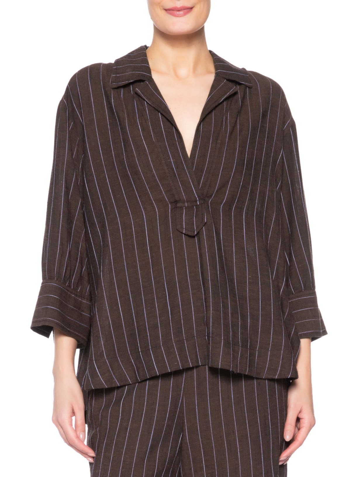 Blusa Feminino Linen Fluid Beverly – Marrom Nk