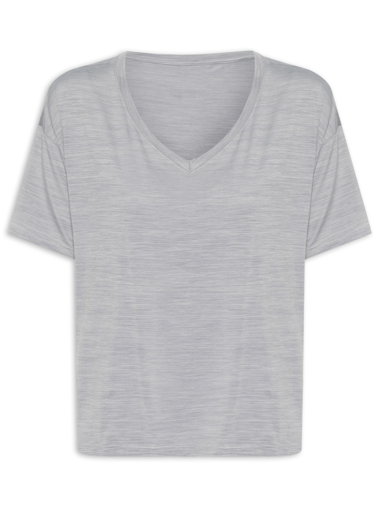 Blusa Fitness Decote V Cinza Claro Alba Yogini