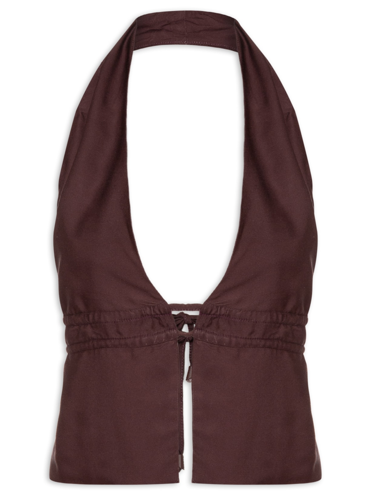 Blusa Frente Única Amarração - Marrom