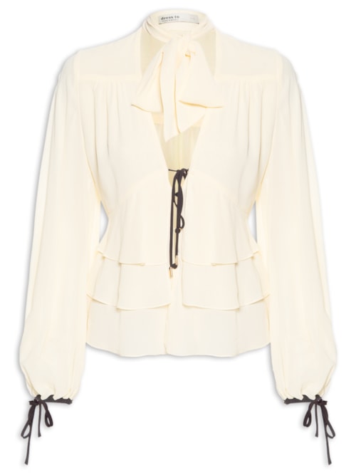 Blusa GGT com Babado na Barra Feminina – Amarelo