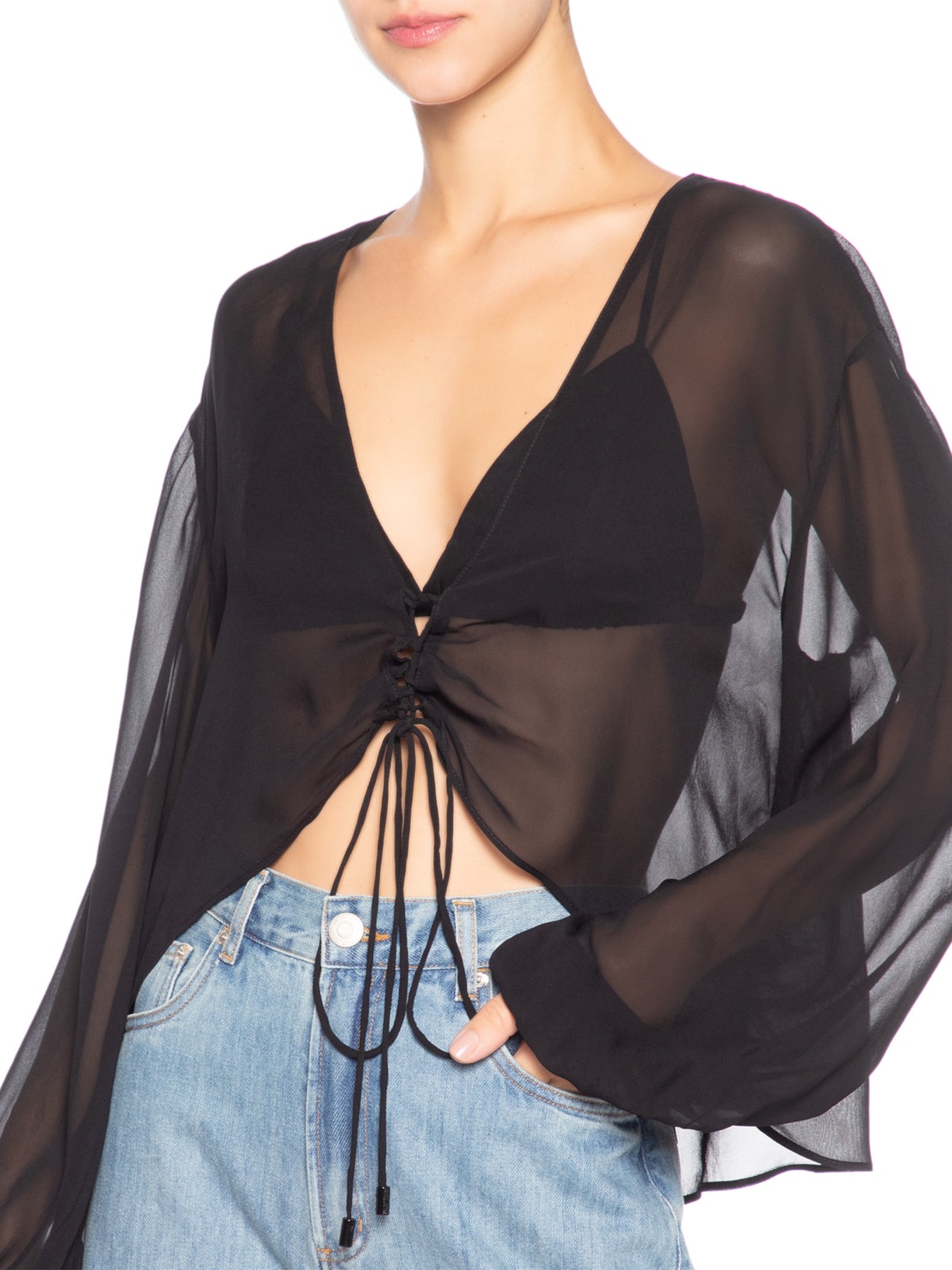 Blusa GGT Trançado Frente Feminina Preto Animale Jeans