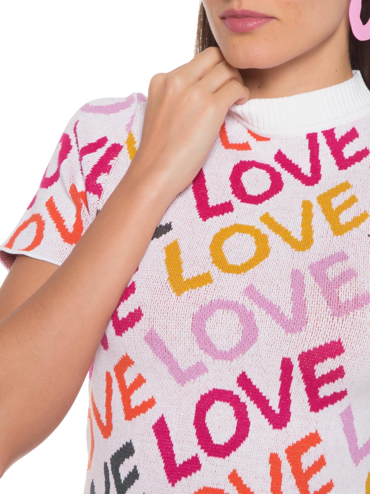 Blusa Jacquard Love Off White Dress To