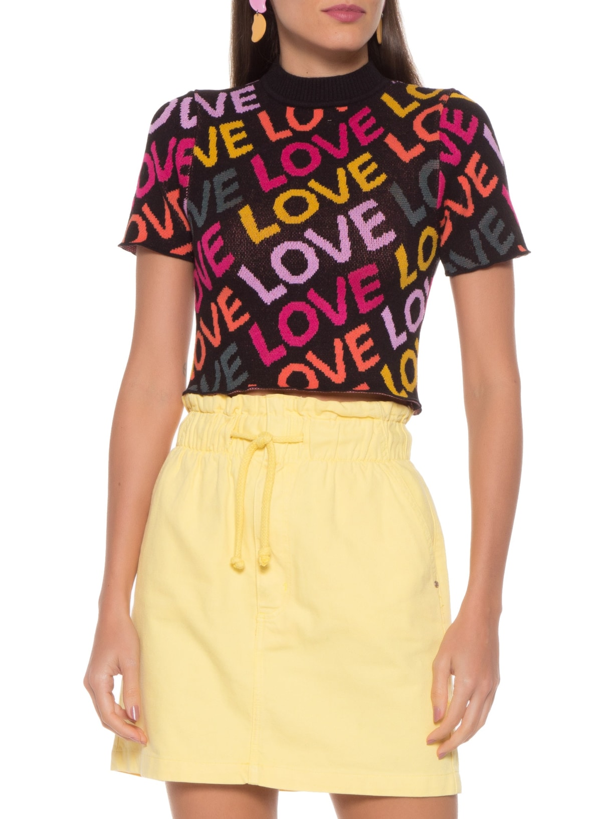 Blusa Jacquard Love Preto Dress To