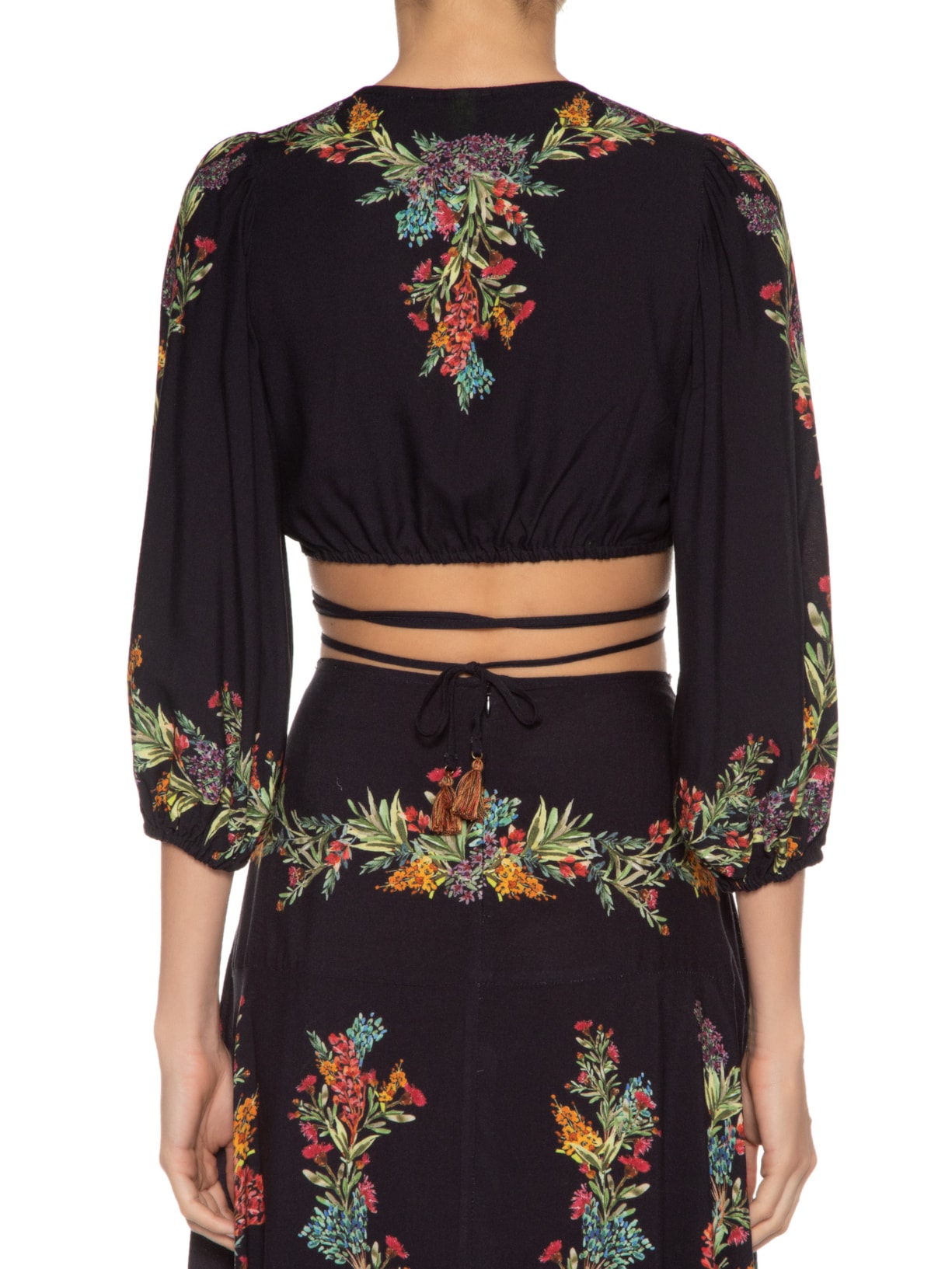 Blusa Louise Floral Farm Preto Farm