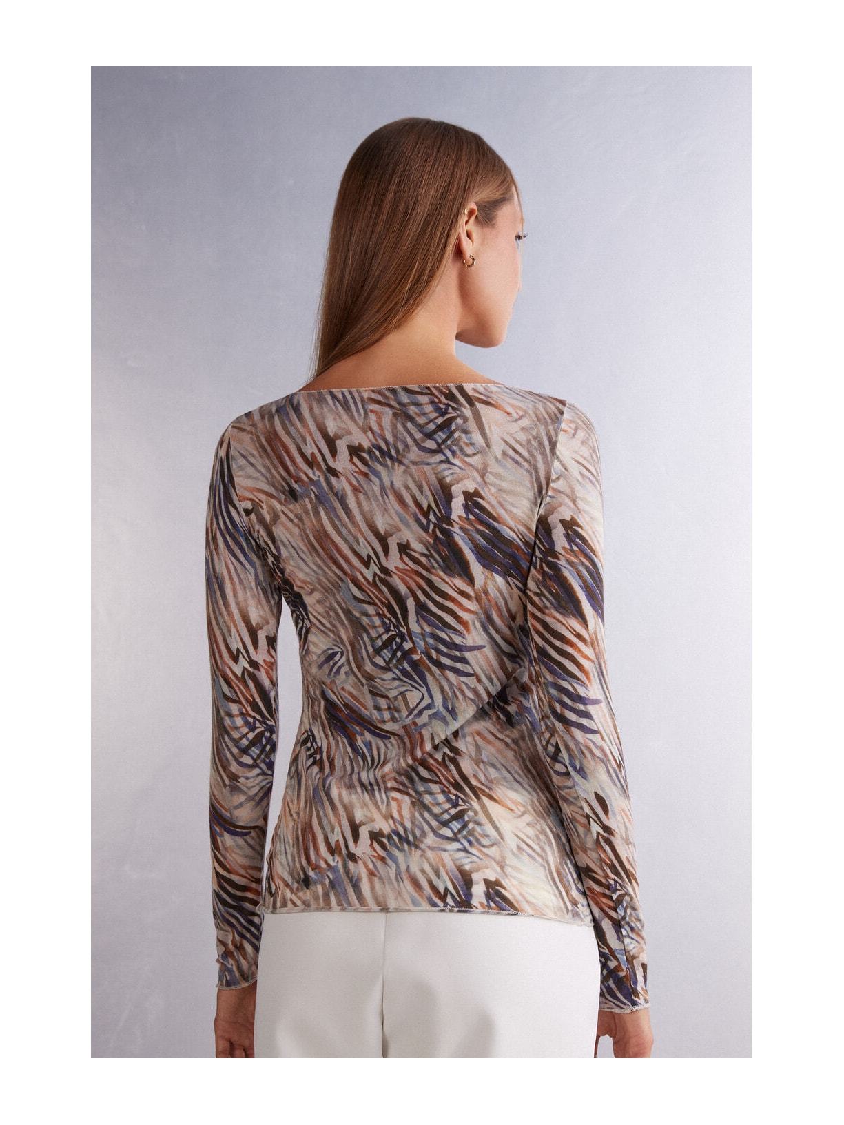 Blusa Manga Comprida Em Cashmere Ultralight Marrom Intimissimi