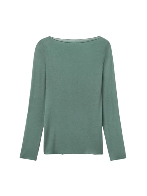 Blusa Manga Comprida Em Cashmere Ultralight - Verde