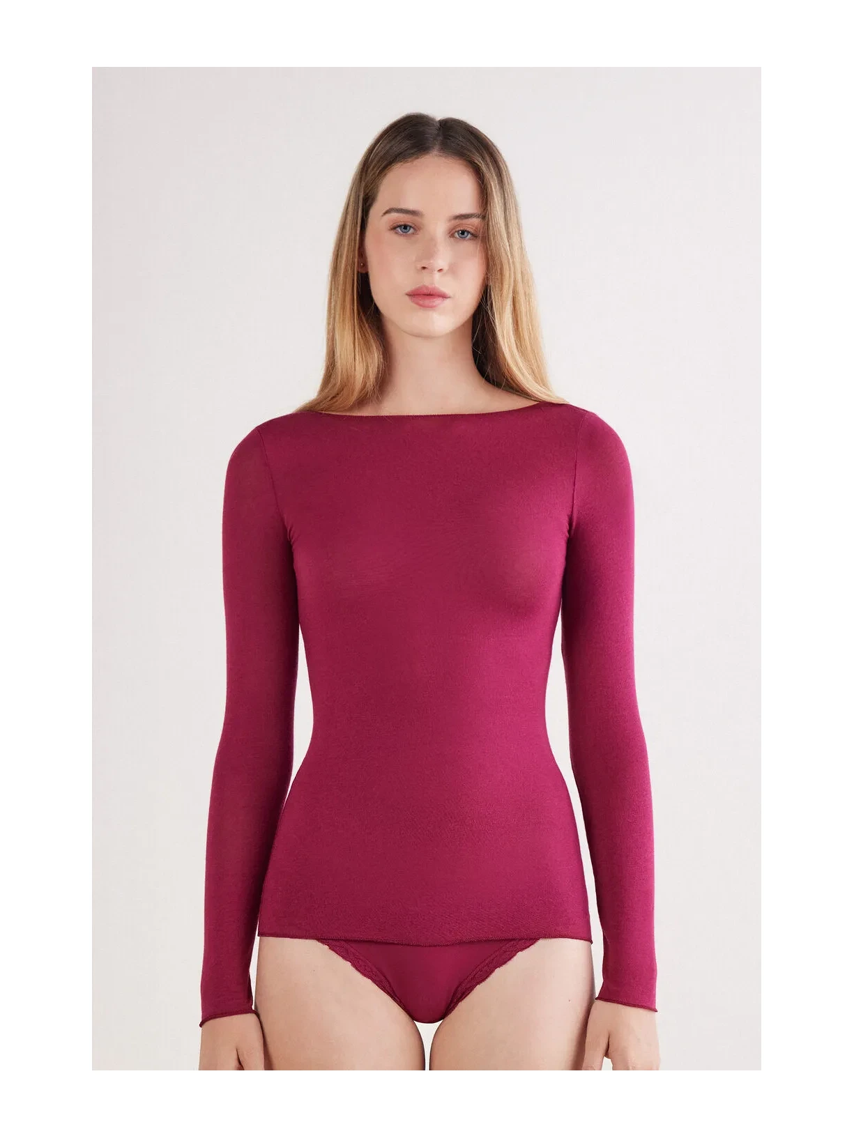 Blusa Manga Comprida Em Cashmere Ultralight Vermelho Intimissimi