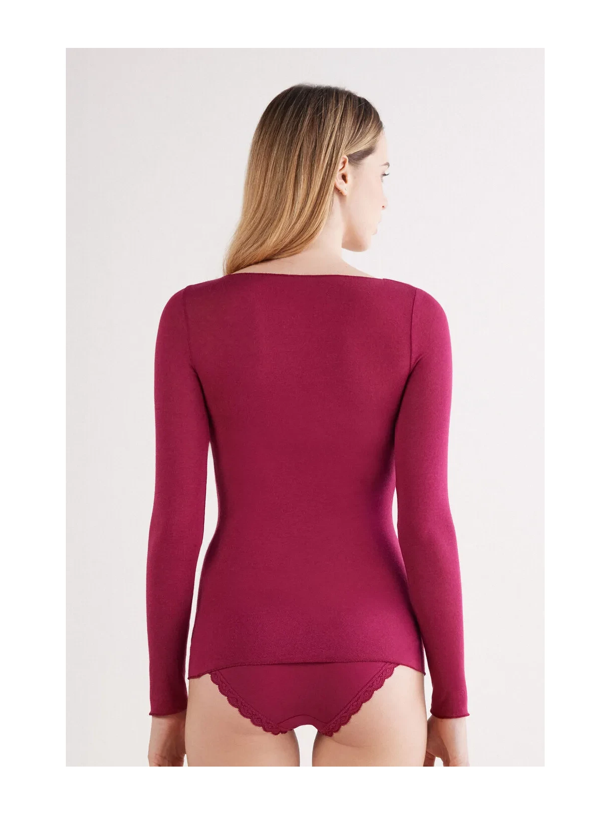 Blusa Manga Comprida Em Cashmere Ultralight Vermelho Intimissimi